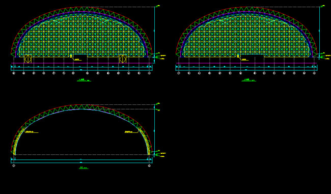 遵义跨度110米，拱高35_7米煤棚网架